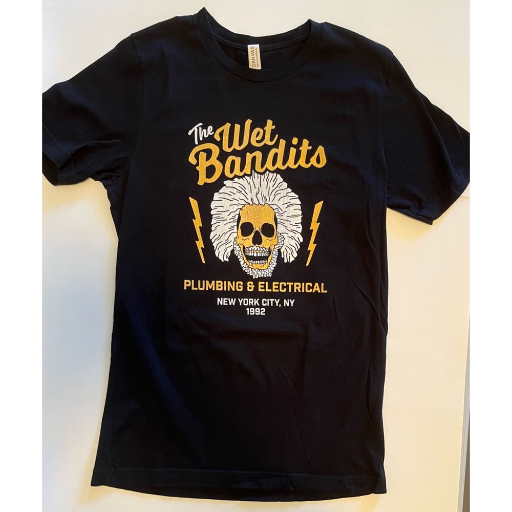 the wet bandits plumbing and electrical tee shirt from home alone
